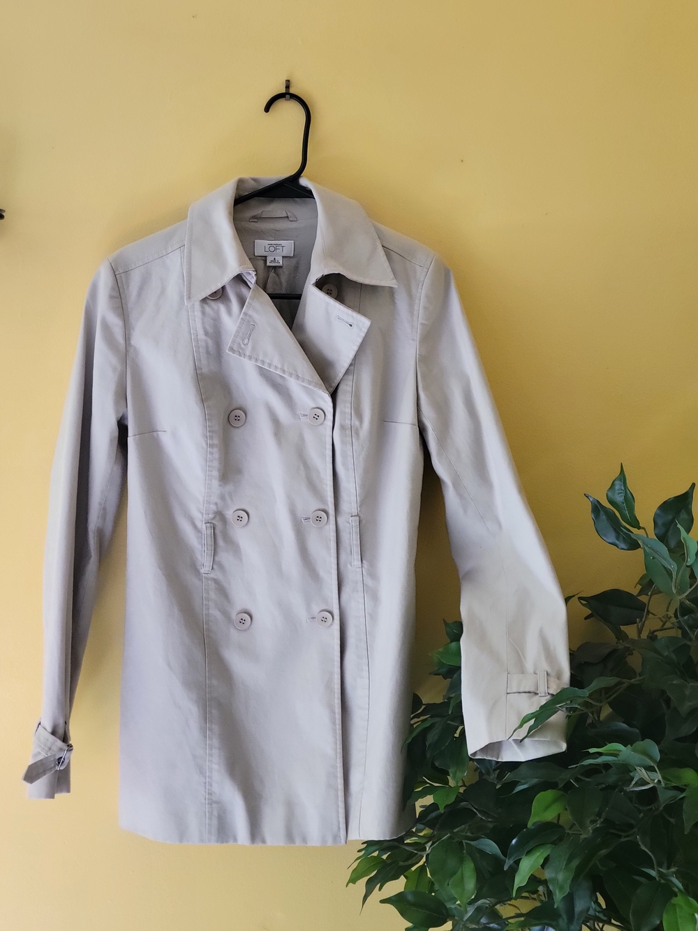 LOFT Double-Breasted tan khaki beige Trench Coat Women's 4